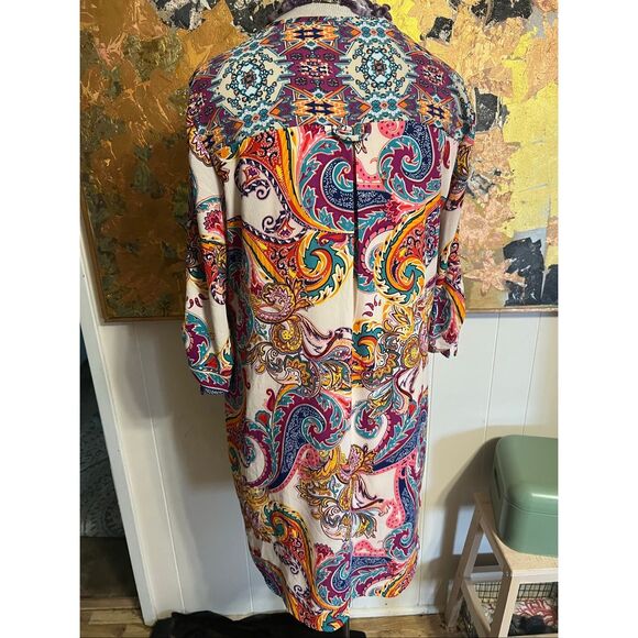 Fig & Flower colorful Paisley shift dress XL - Picture 5 of 9
